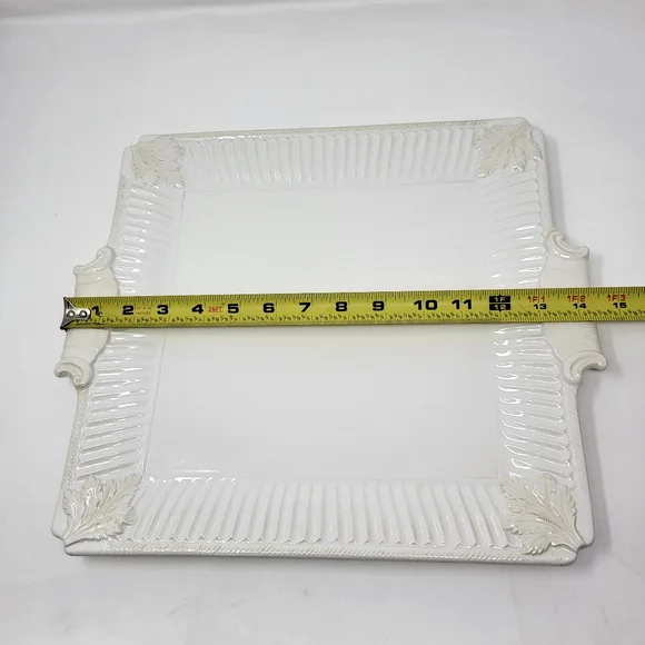 Lenox Butler's Pantry Square Cake Serving Platter Decor Plate Off White China - Picture 6 of 7